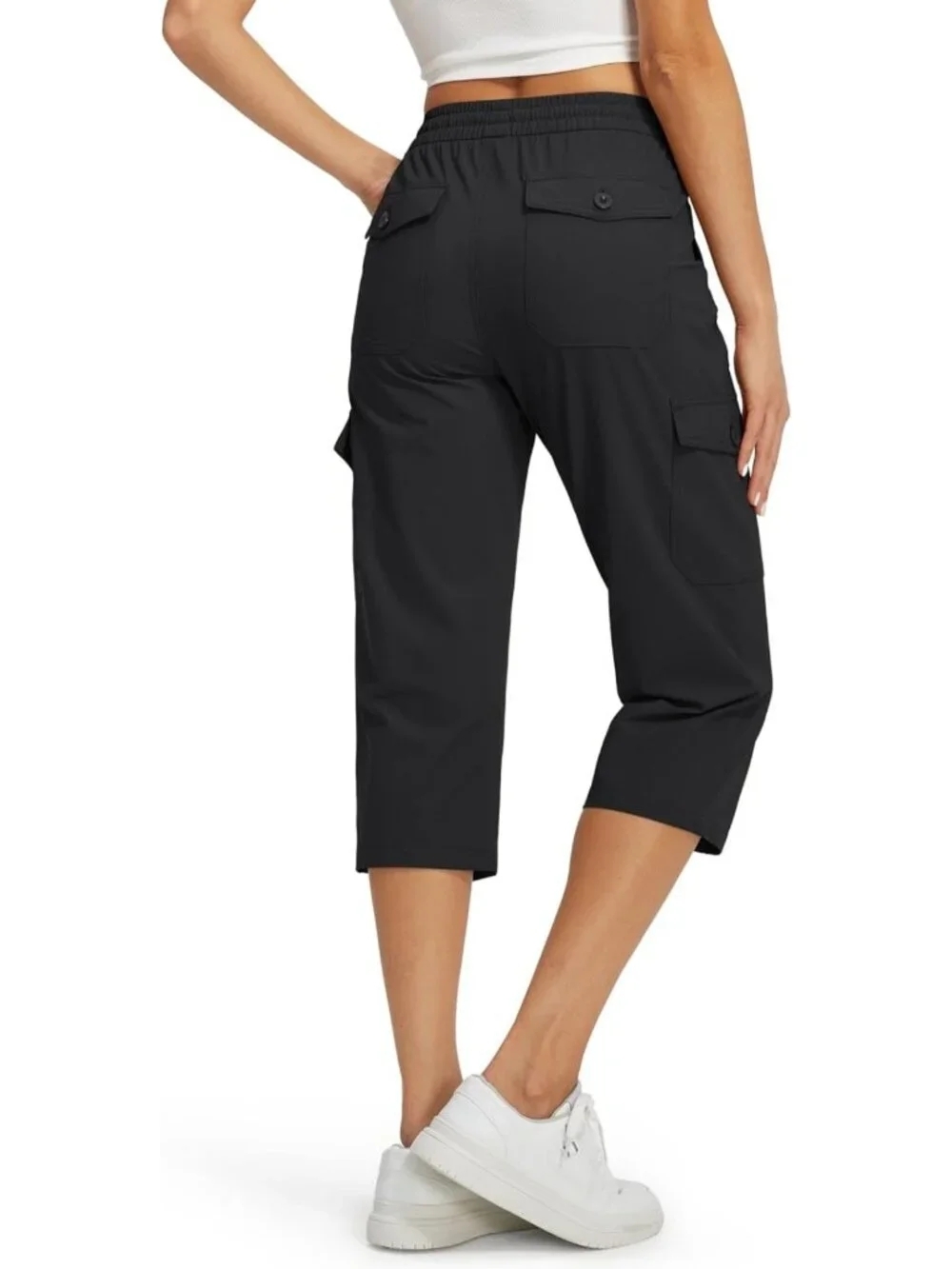 Women's Cargo Capri Pants - Quick Dry, Stretch, Water Resistant, Perfect for